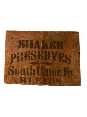 Antique Shaker Preserves Stenciled Wood Wall Decor Repurposed From Old Store Box